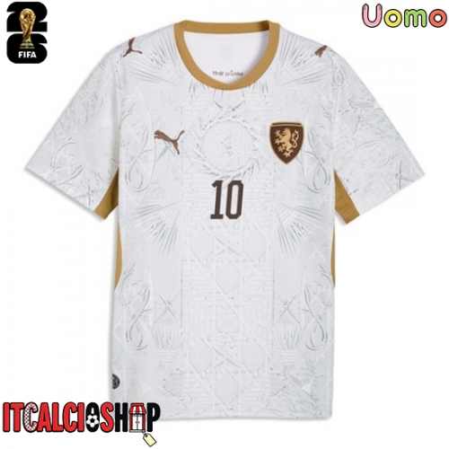 Repubblica Ceca Patrik Schick #10 Seconda Maglia Mondiali 2026 Manica Corta